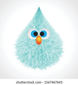 cute green germ on green ground vector