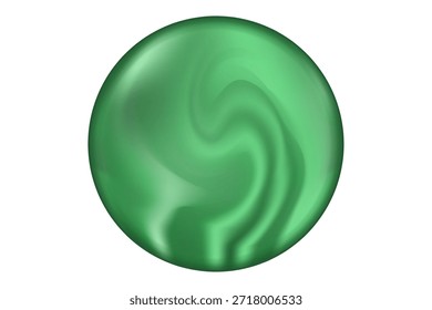 Linda esfera mágica brillante verde o planeta aislado, fondo transparente. Lindo icono de esfera de vidrio 3d o burbuja con textura borrosa. Elemento de diseño de forma redonda de gradiente de acuarela estética.