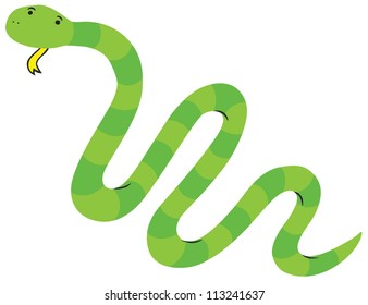 Cute Green Grass Snake