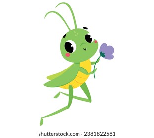 Característica de grava verde suave con flor en la ilustración vectorial