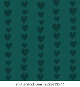 Corazones verdes sin costura ilustración de fondo vectorial 