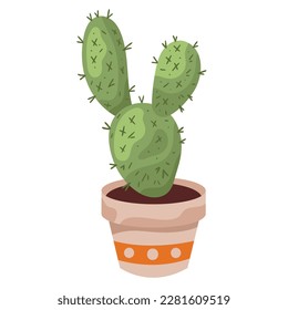 Cute green houseplant growth icon isolated