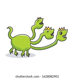 Cute Green Hydra Monster for Halloween Kids Character