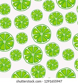 Cute green lemons seamless pattern