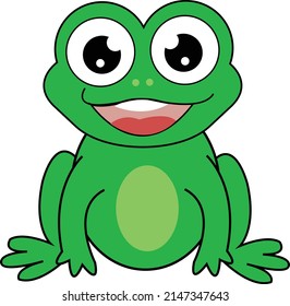 Cute green little frog of the river