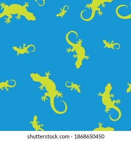 Cute Green Lizard Kids Pattern Seamless