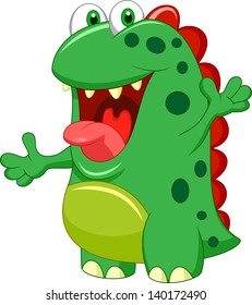 Cute Green Monster Cartoon Stock Illustration 140172487