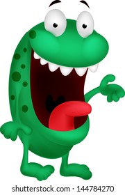 Cute green monster cartoon
