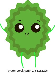 Cute green monster, illustration, vector on white background