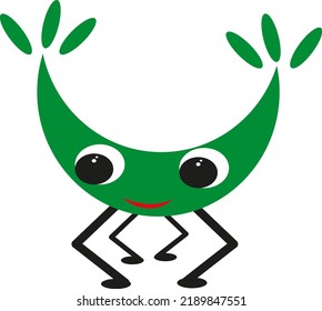 Cute green monster, illustration, vector on a white background.