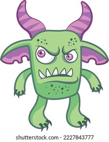 cute green monster male illustration