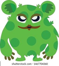 Cute  green monster vector illustration