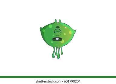Cute Green Monster . Vector Illustration. Isolated on white background.