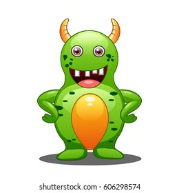 cute green monster  Vector illustration