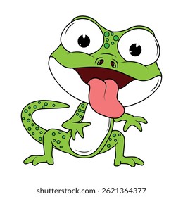 Bonito Verde Newt Animal Desenho Animado