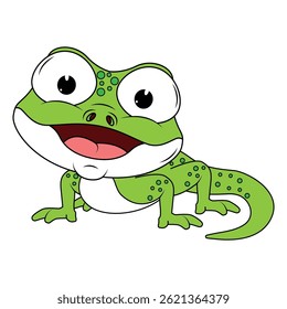 Bonito Verde Newt Animal Desenho Animado