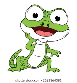 Bonito Verde Newt Animal Desenho Animado