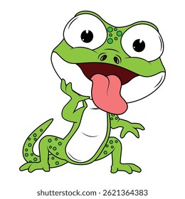Bonito Verde Newt Animal Desenho Animado