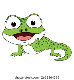 Bonito Verde Newt Animal Desenho Animado
