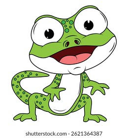 Bonito Verde Newt Animal Desenho Animado