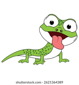 Bonito Verde Newt Animal Desenho Animado