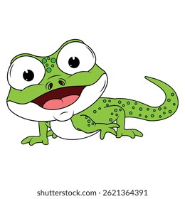 Bonito Verde Newt Animal Desenho Animado