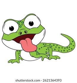 Bonito Verde Newt Animal Desenho Animado