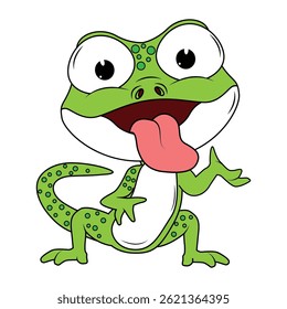 Bonito Verde Newt Animal Desenho Animado