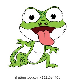 Bonito Verde Newt Animal Desenho Animado