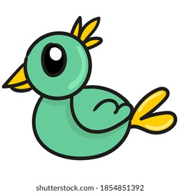 un bonito paracaídas verde. ilustración vectorial del dibujo del doodle de dibujos animados