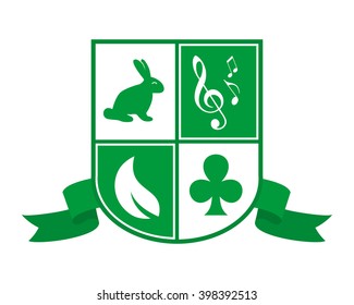 Cute Green Pop Emblem Heraldic Badge Coat Of Arm Image