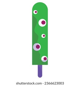 CUTE GREEN POPSICLE WITH ZOMBIE EYES KAWAII FOR HALLOWEEN