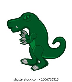 cute green rex dinosaur vector design illustration