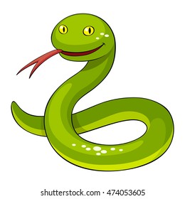 Cute green snake