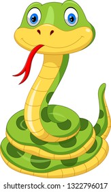 Cute Green Snake Cartoon Stock Vector Royalty Free Shutterstock