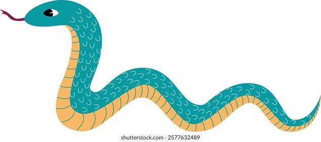 Cute Green Snake Illustration for Chinese New Year