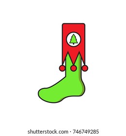 Cute Green Sock Christmas