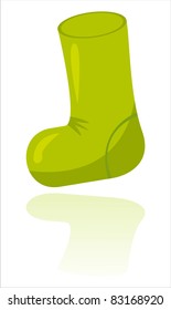 cute green sock isolated on white