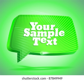 cute green speech bubble