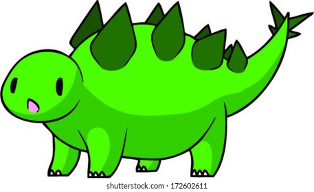 Cute Green Stegosaurus Stock Vector (Royalty Free) 172602611 | Shutterstock