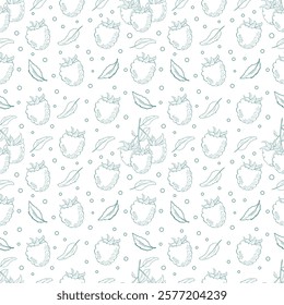 Cute green summer seamless pattern with doodle style illustrations. Simple design. Perfect decoration for textiles, gift paper and other printed products.
