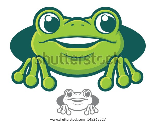 かわいい緑の木のカエルの漫画 ベクターカエルのキャラクターアイコン のベクター画像素材 ロイヤリティフリー 145265527