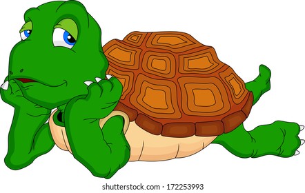 cute green turtle cartoon