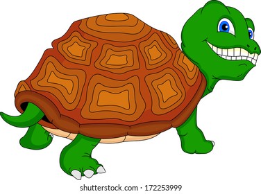 cute green turtle cartoon