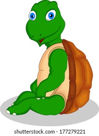 cute green turtle cartoon