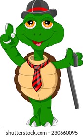 cute green turtle cartoon 