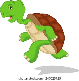 cute green turtle cartoon