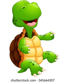cute green turtle cartoon