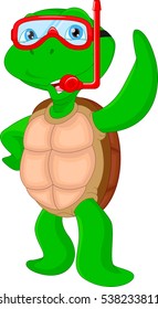 cute green turtle cartoon