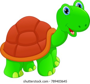cute green turtle cartoon
